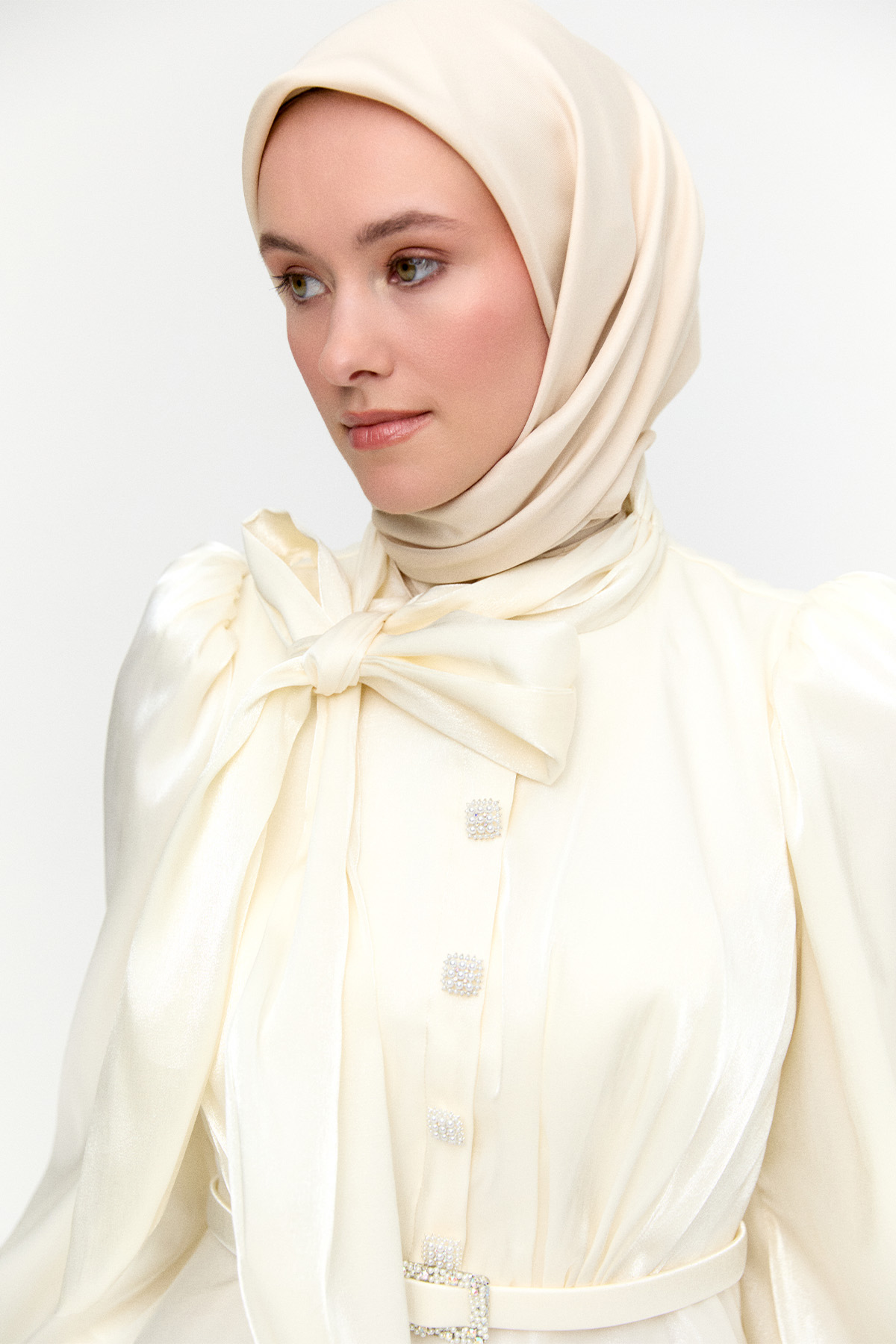 Jakarlı Şifon Abiye Elbise, Tesettür Giyim