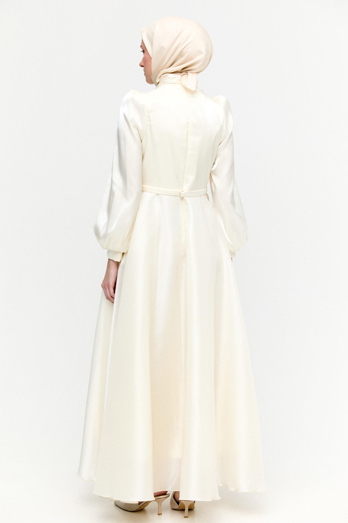 Jakarlı Şifon Abiye Elbise, Tesettür Giyim