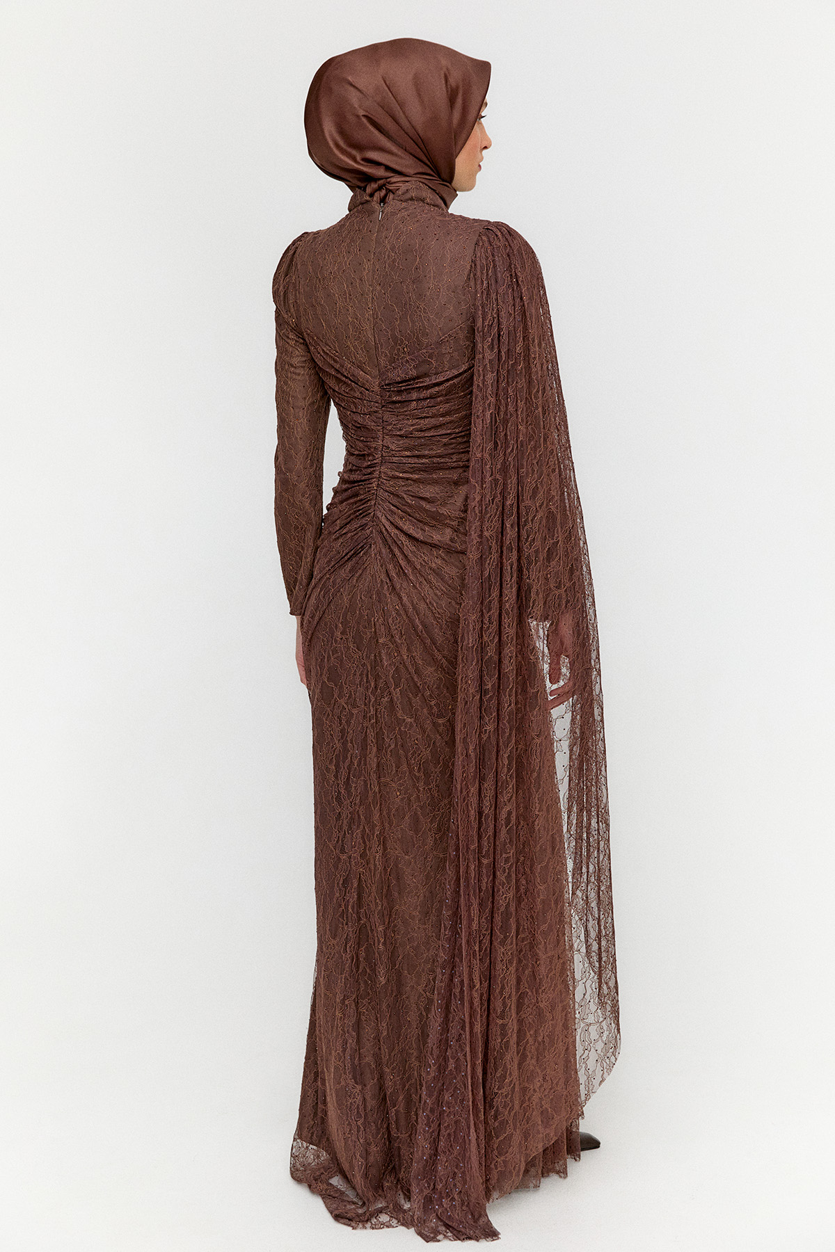 Taş Detaylı Dantelli Abiye, Tesettür Giyim