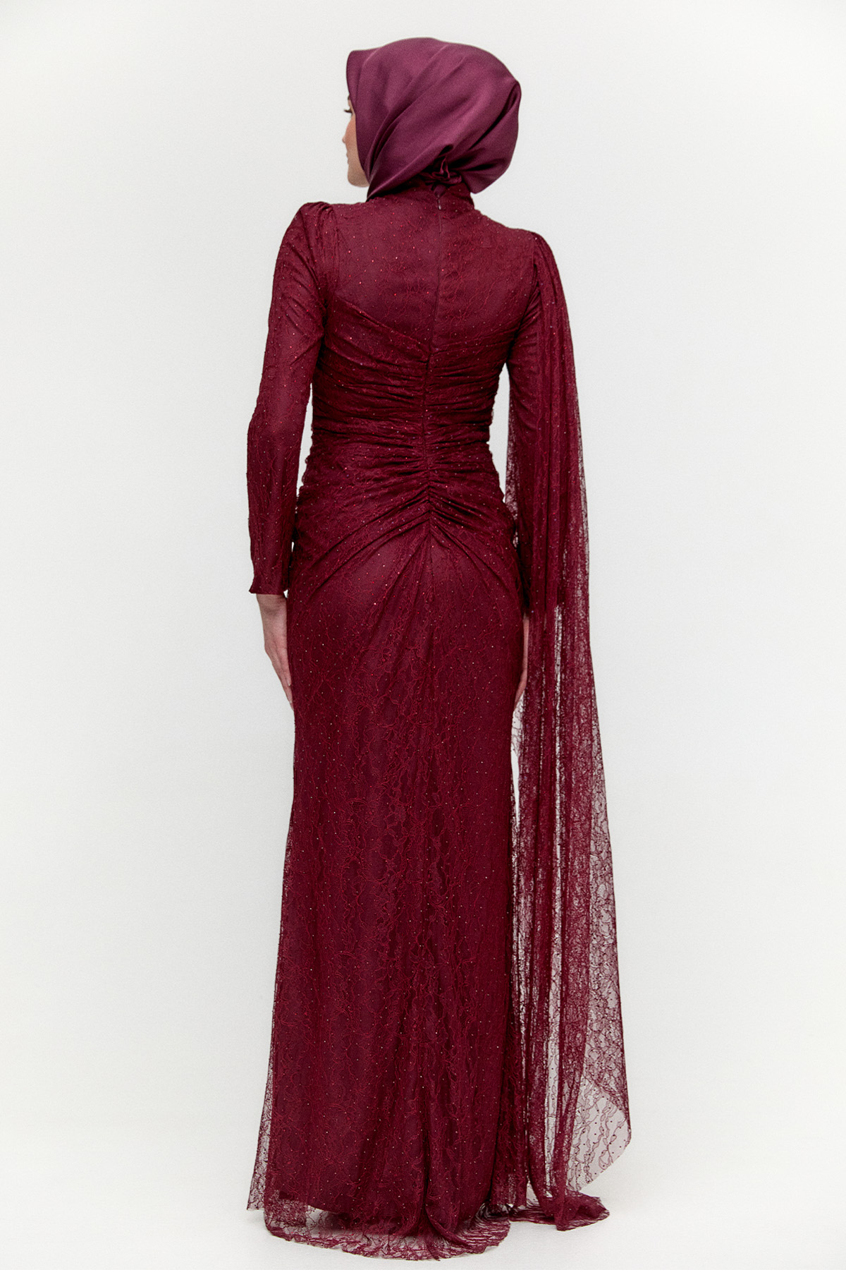 Taş Detaylı Dantelli Abiye, Tesettür Giyim