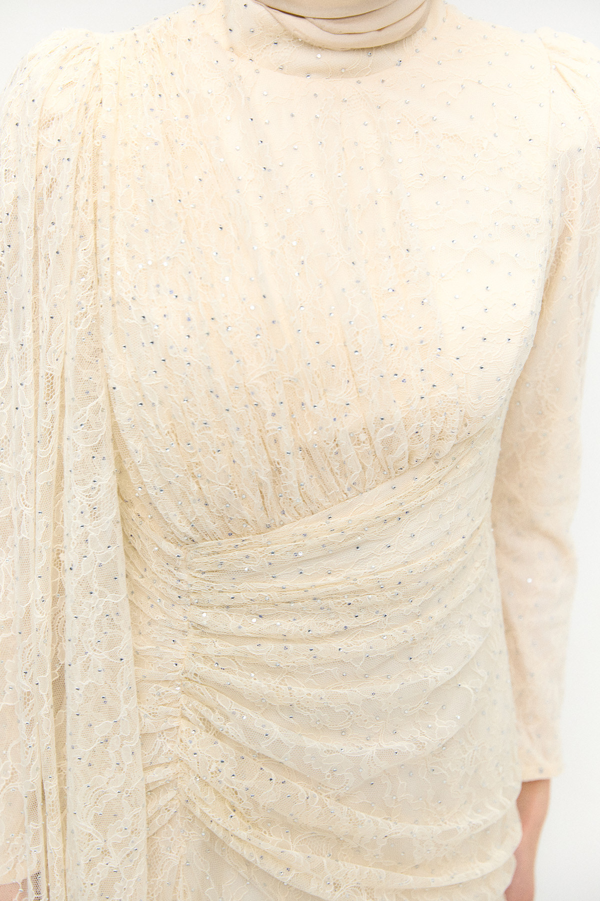 Taş Detaylı Dantelli Abiye, Tesettür Giyim