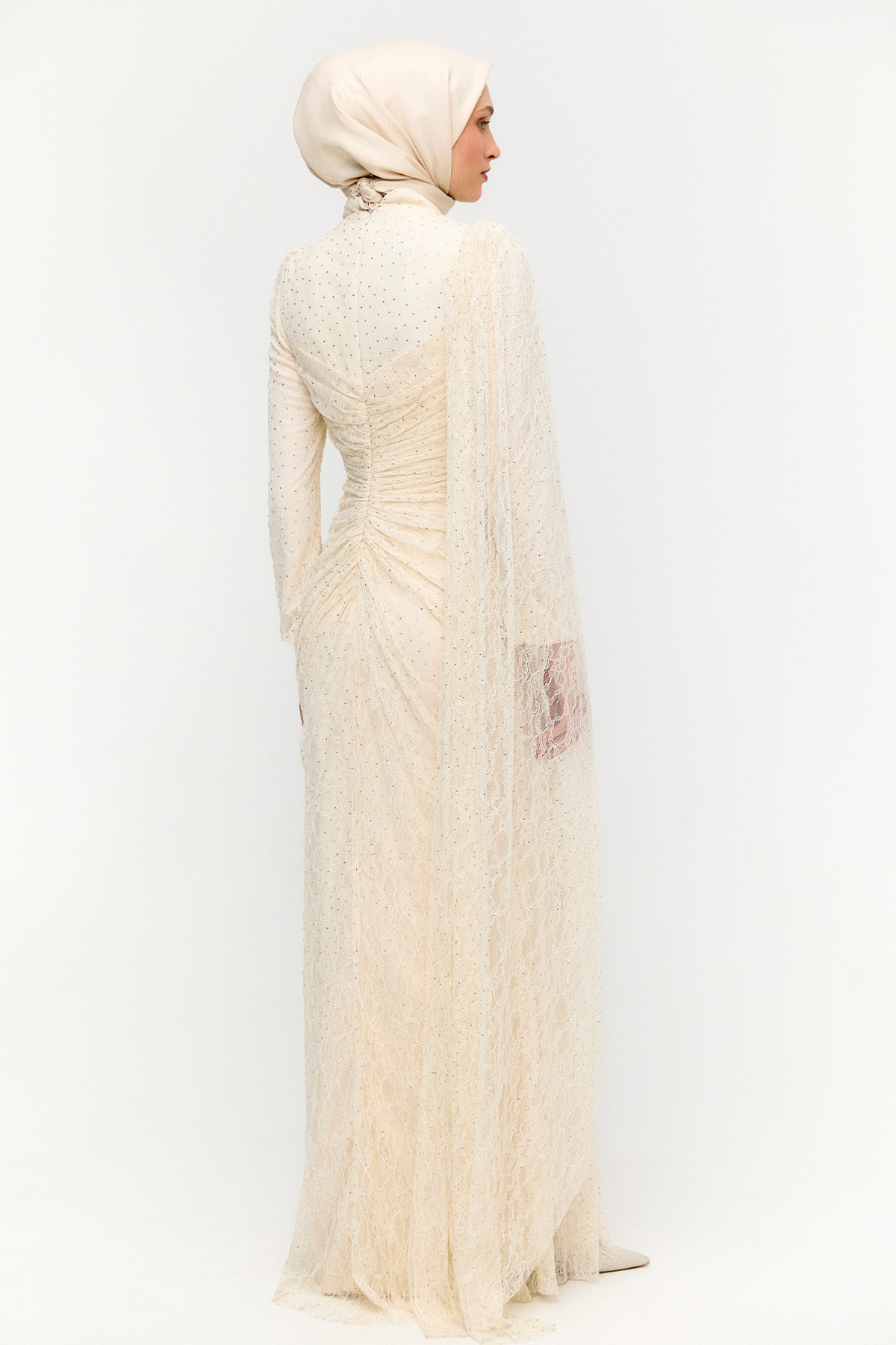 Taş Detaylı Dantelli Abiye, Tesettür Giyim