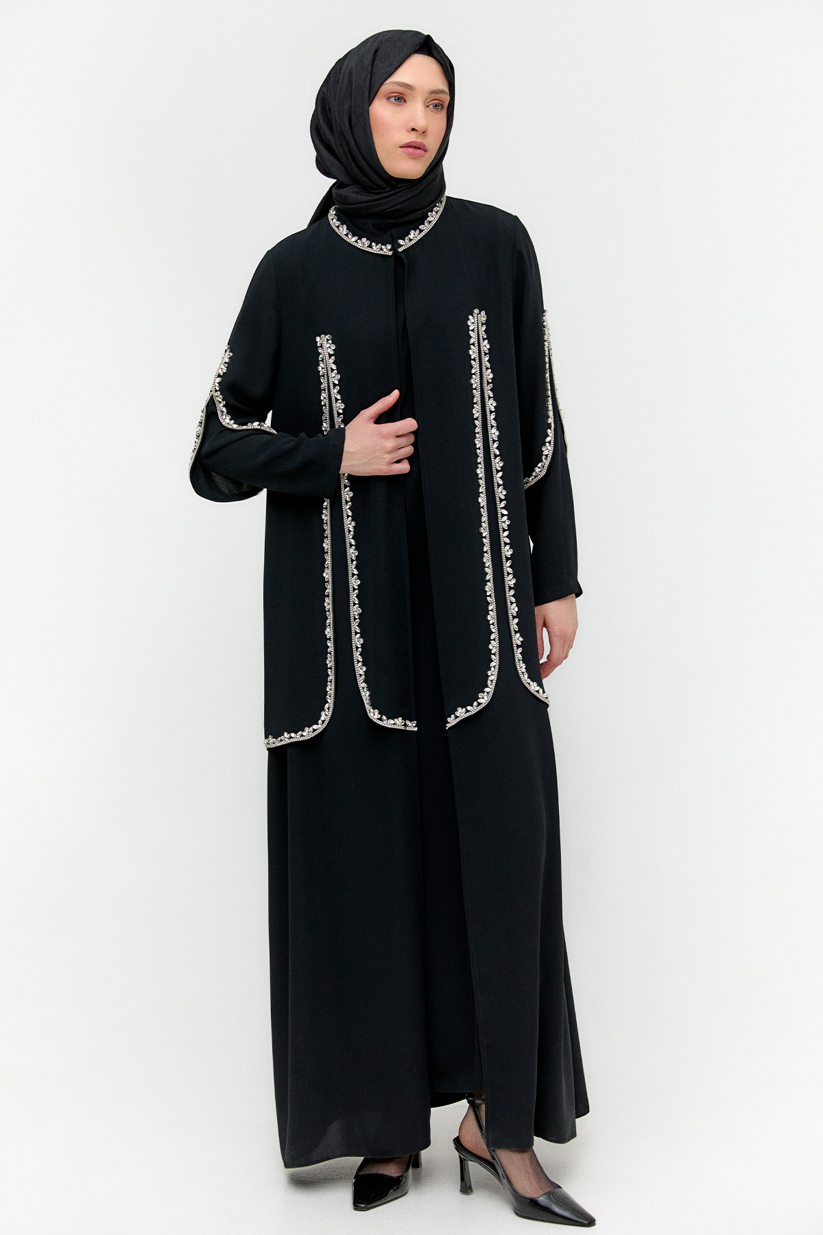 Çift Parçalı Krep Abaya, Tesettür Giyim