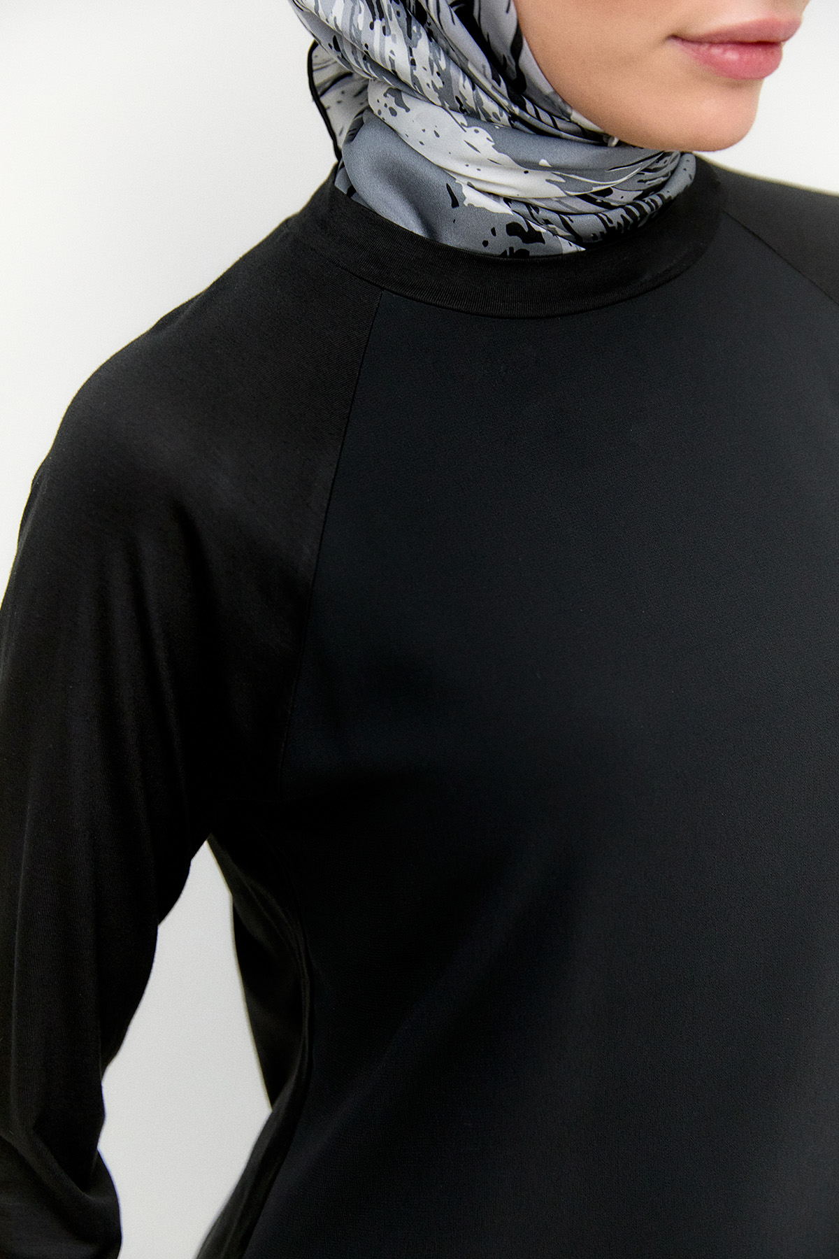 Şifon Detaylı Penye Bluz, Tesettür Giyim