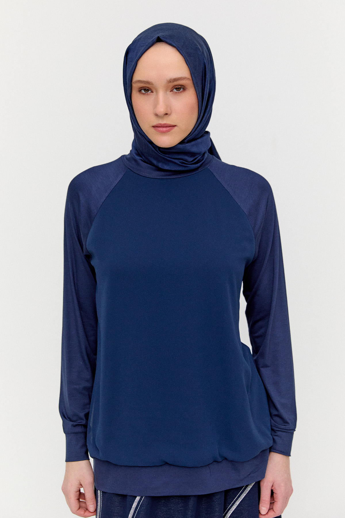 Şifon Detaylı Penye Bluz, Tesettür Giyim