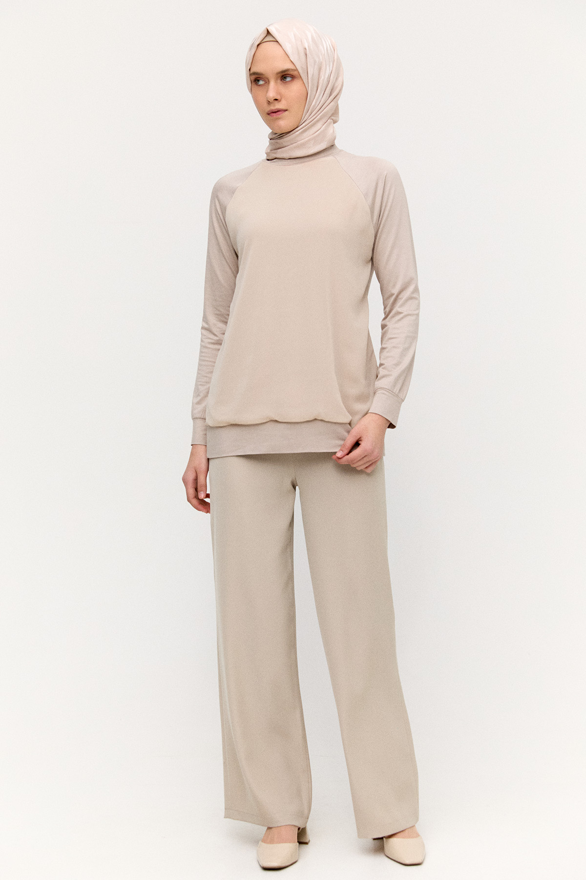 Şifon Detaylı Penye Bluz, Tesettür Giyim