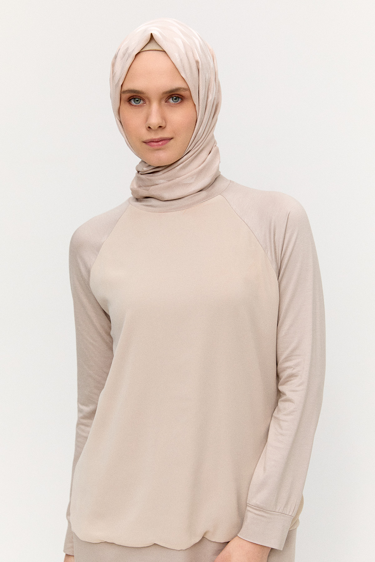 Şifon Detaylı Penye Bluz, Tesettür Giyim