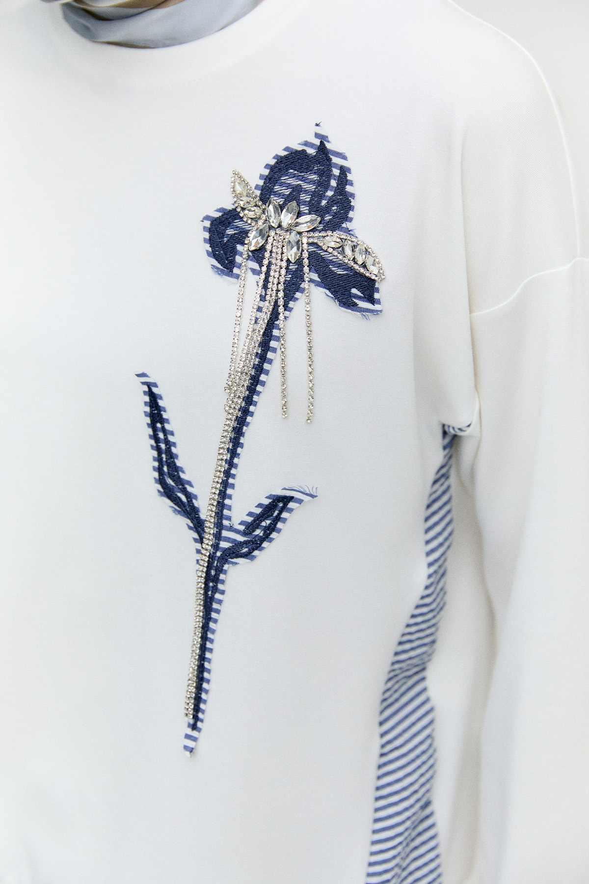 Çiçek Motifli Modal Bluz, Tesettür Giyim