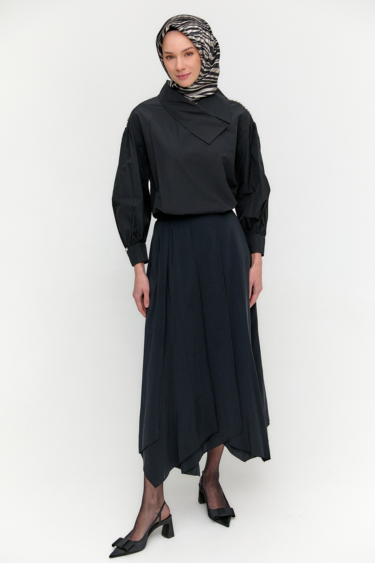 Mendil Yaka Pamuklu Gömlek, Tesettür Giyim