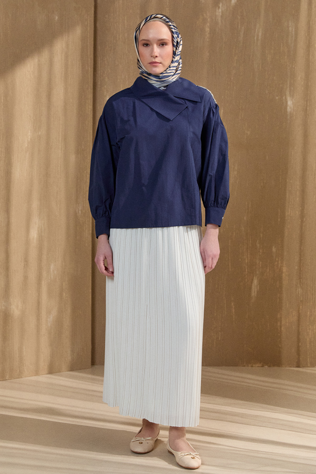 Mendil Yaka Pamuklu Gömlek, Tesettür Giyim