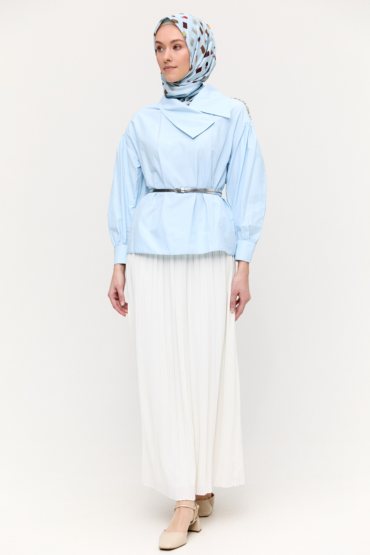 Mendil Yaka Pamuklu Gömlek, Tesettür Giyim