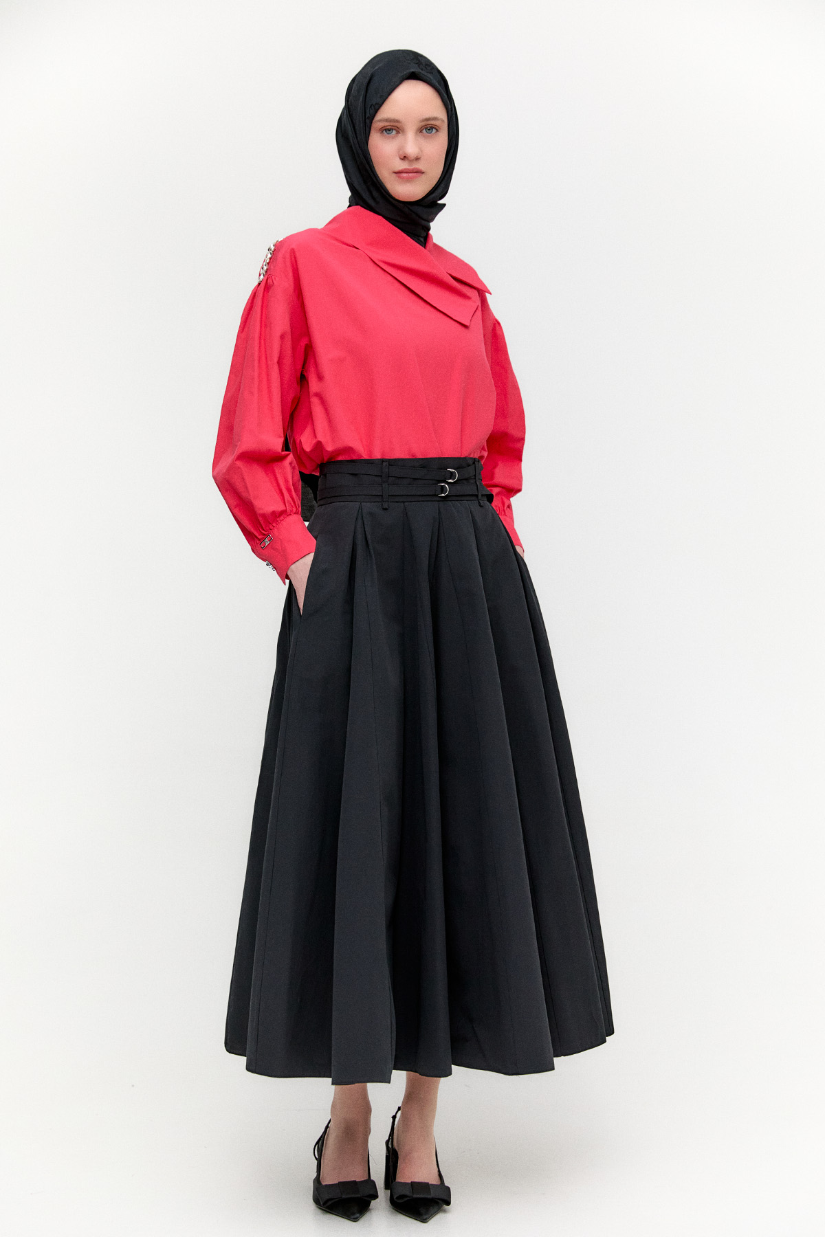 Mendil Yaka Pamuklu Gömlek, Tesettür Giyim