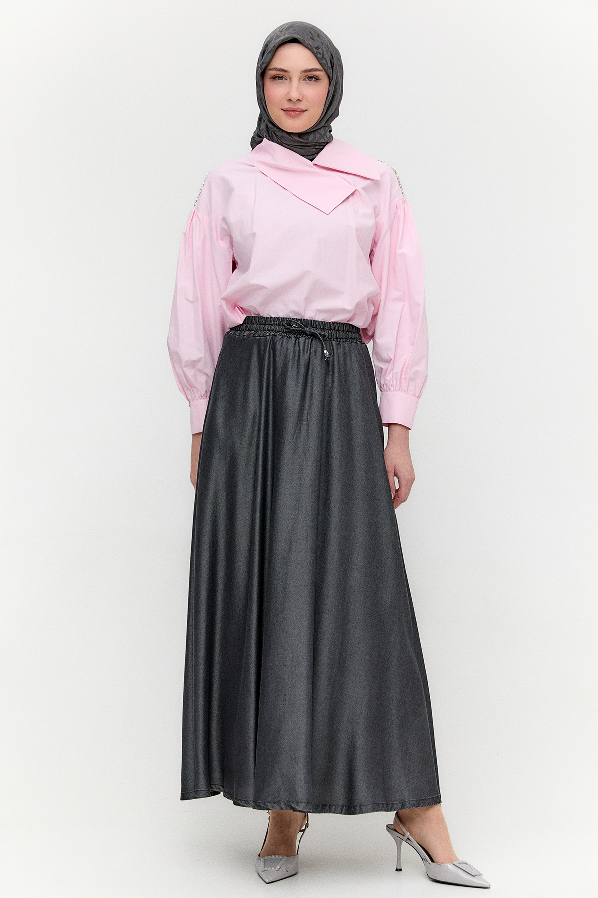 Mendil Yaka Pamuklu Gömlek, Tesettür Giyim