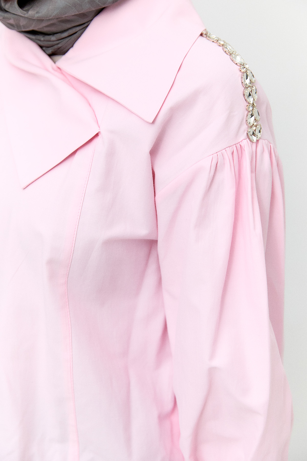 Mendil Yaka Pamuklu Gömlek, Tesettür Giyim