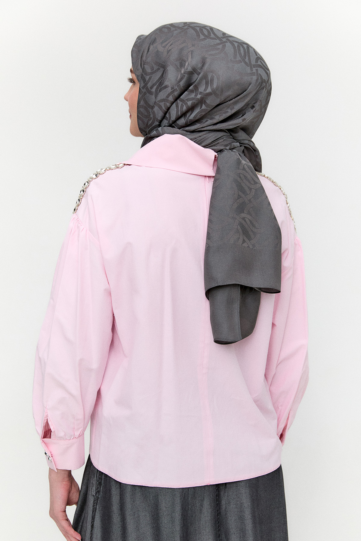 Mendil Yaka Pamuklu Gömlek, Tesettür Giyim