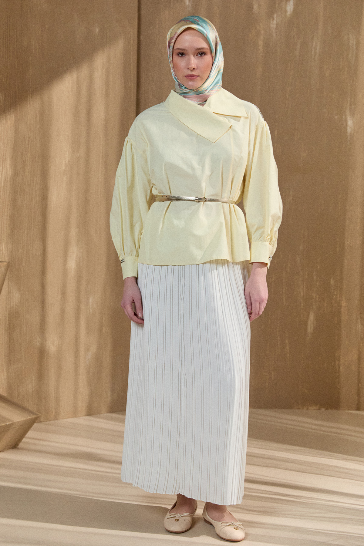 Mendil Yaka Pamuklu Gömlek, Tesettür Giyim