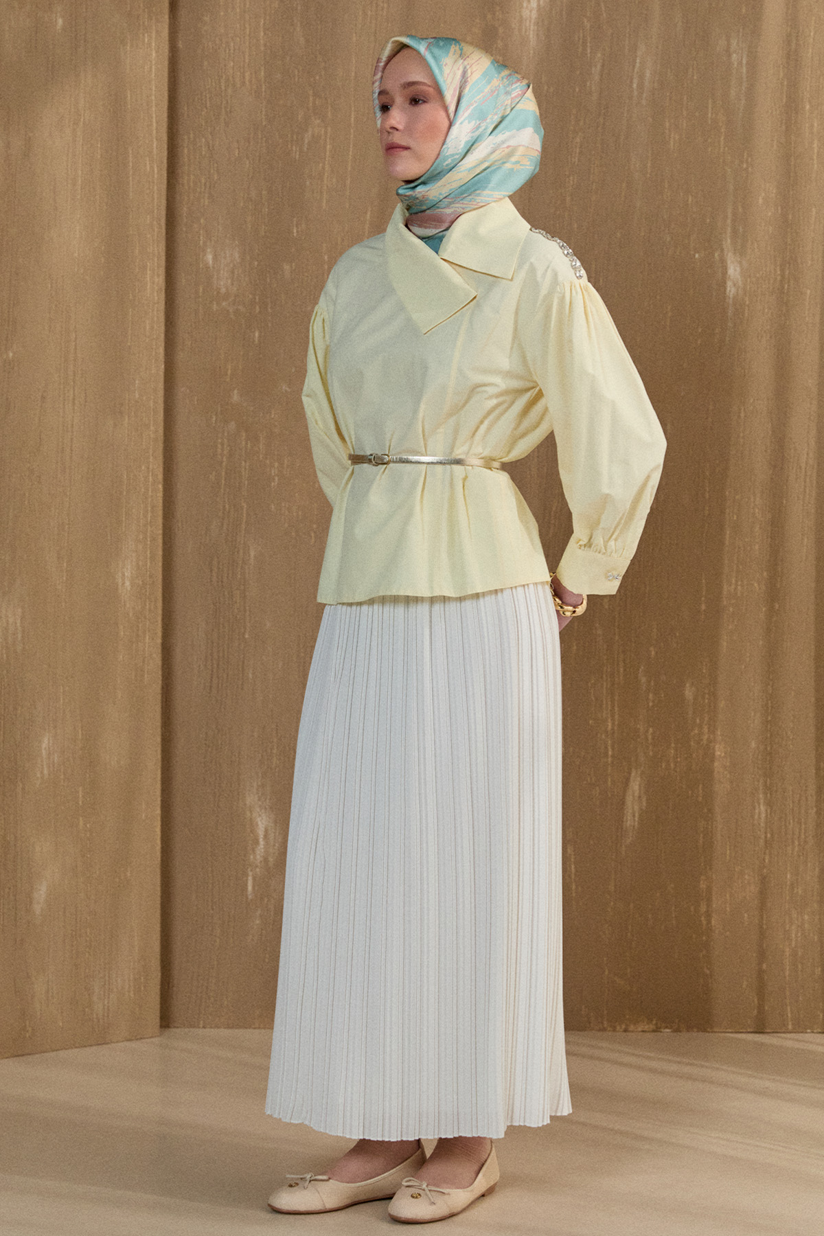 Mendil Yaka Pamuklu Gömlek, Tesettür Giyim