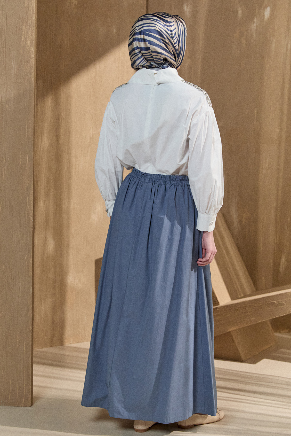 Mendil Yaka Pamuklu Gömlek, Tesettür Giyim