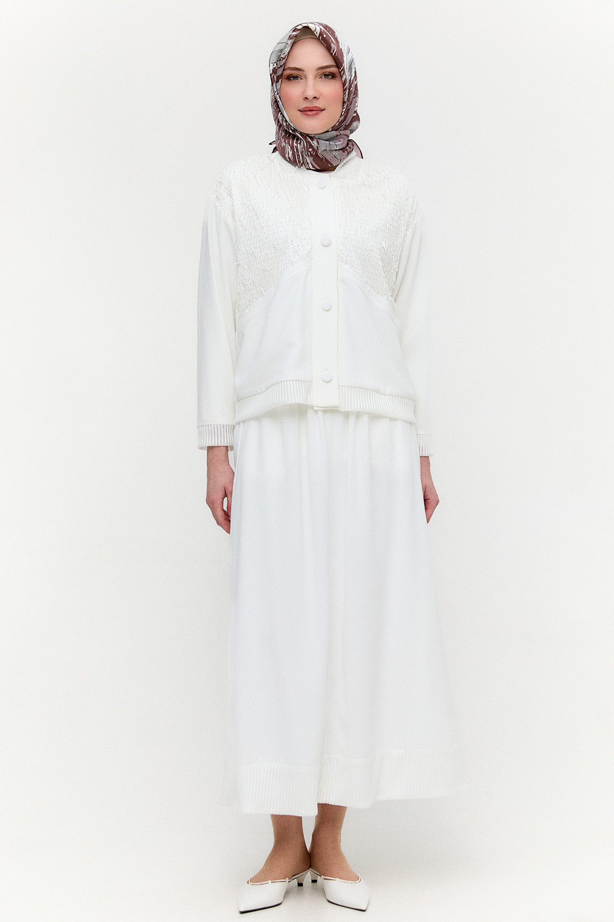 İşleme Detaylı Bomber Ceket, Tesettür Giyim