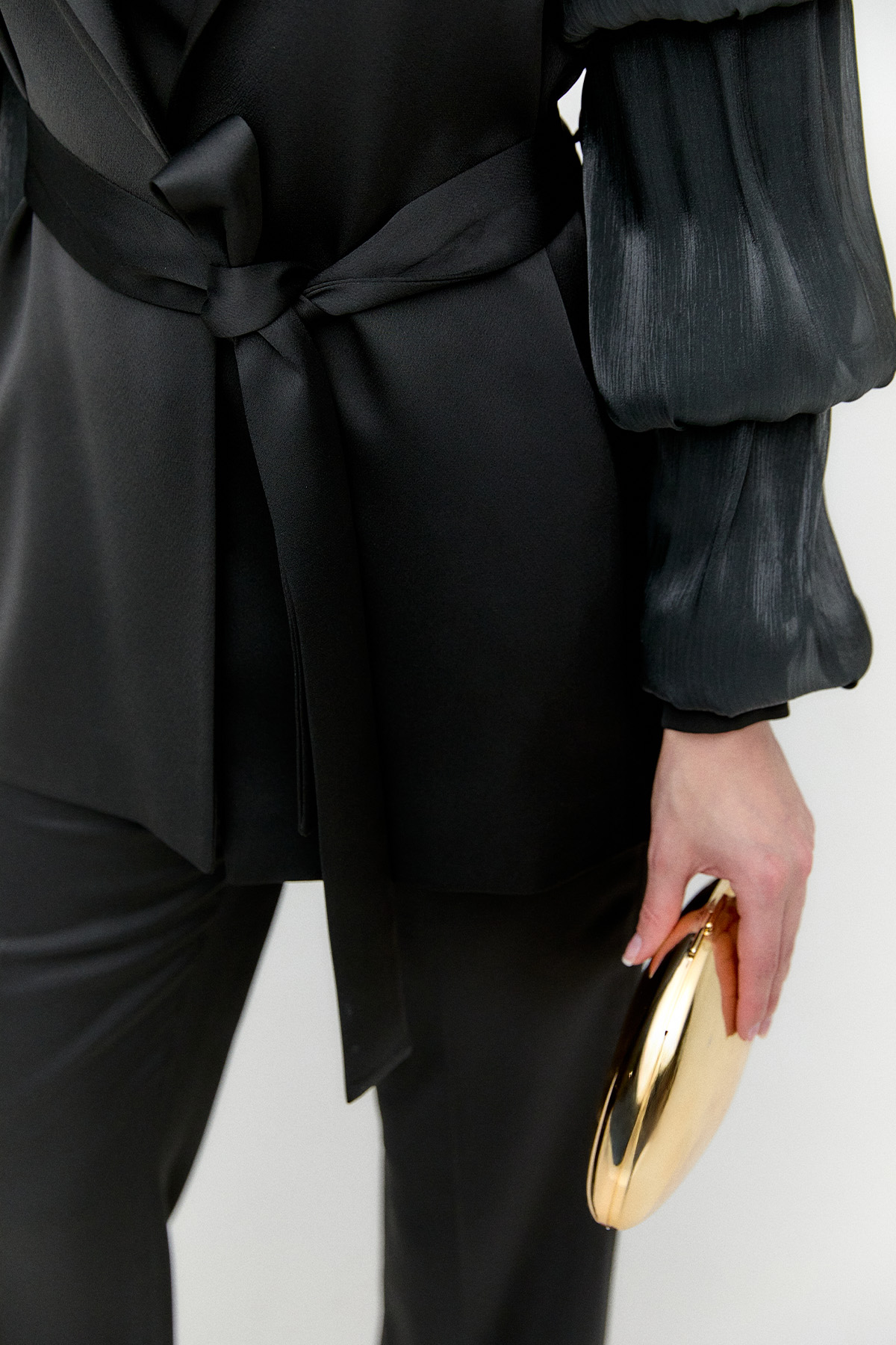 Balon Kol Kuşaklı Ceket, Tesettür Giyim