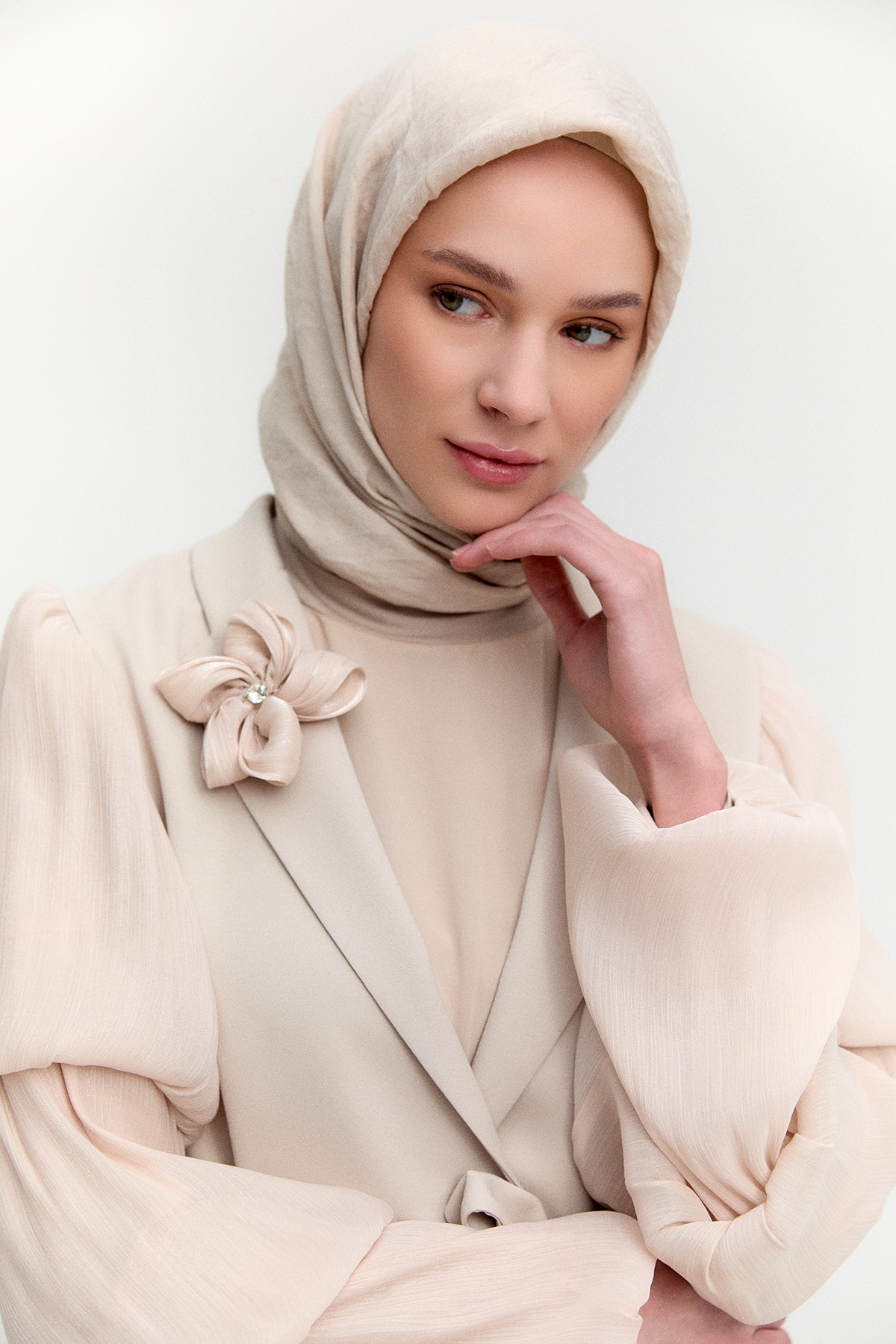 Balon Kol Kuşaklı Ceket, Tesettür Giyim