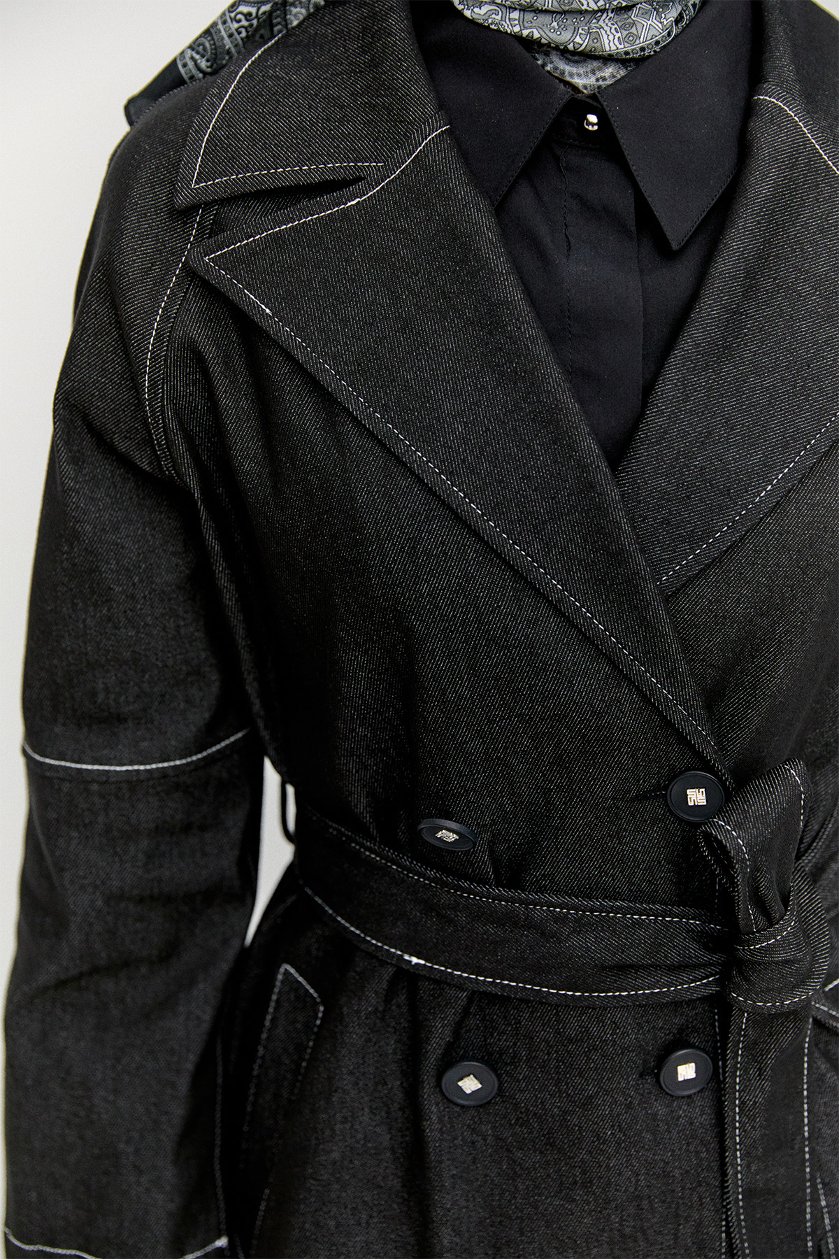 Kuşaklı Kruvaze Pamuklu Kap, Tesettür Giyim