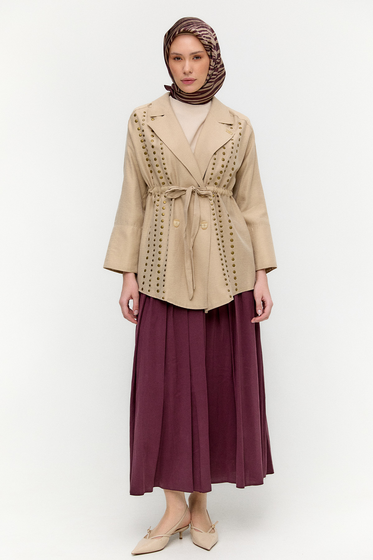 Metal Aksesuarlı Ceket, Tesettür Giyim