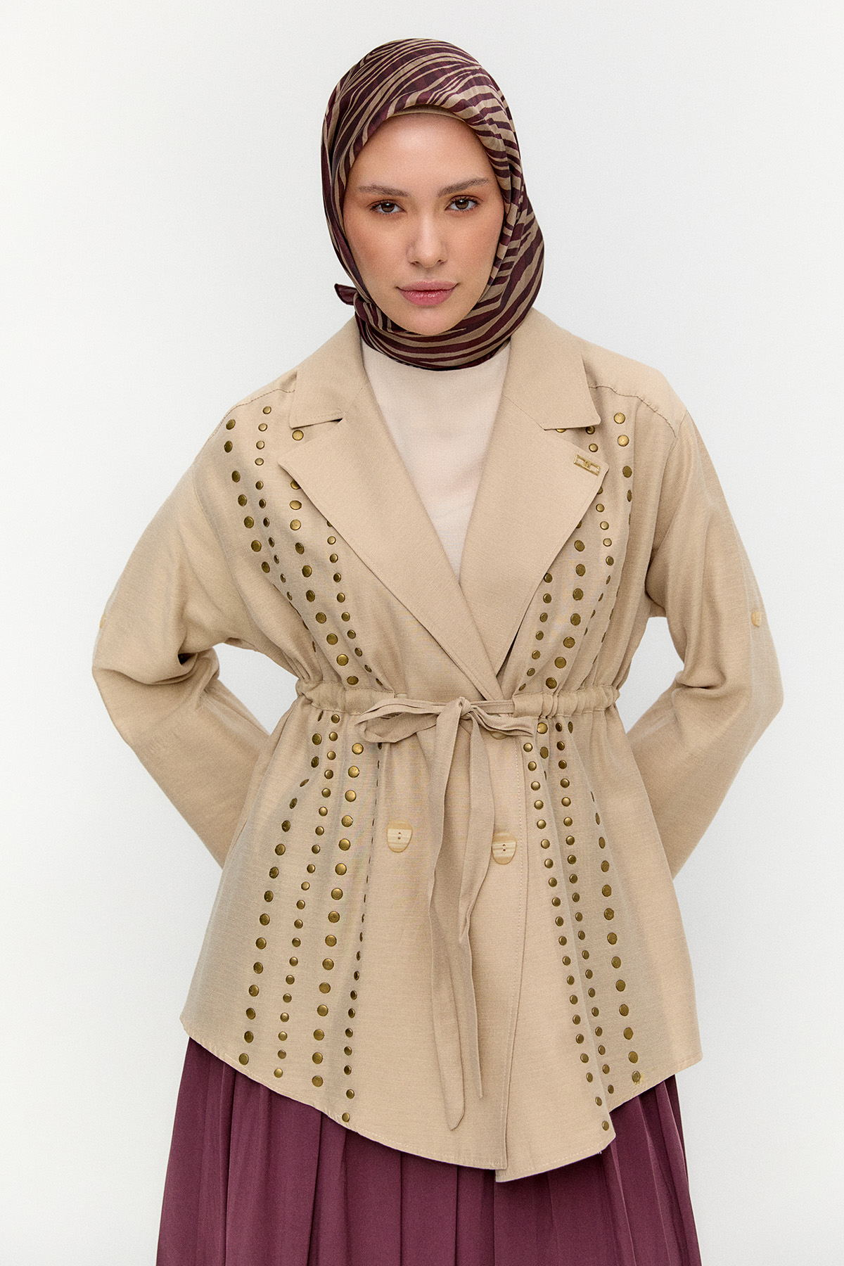 Metal Aksesuarlı Ceket, Tesettür Giyim