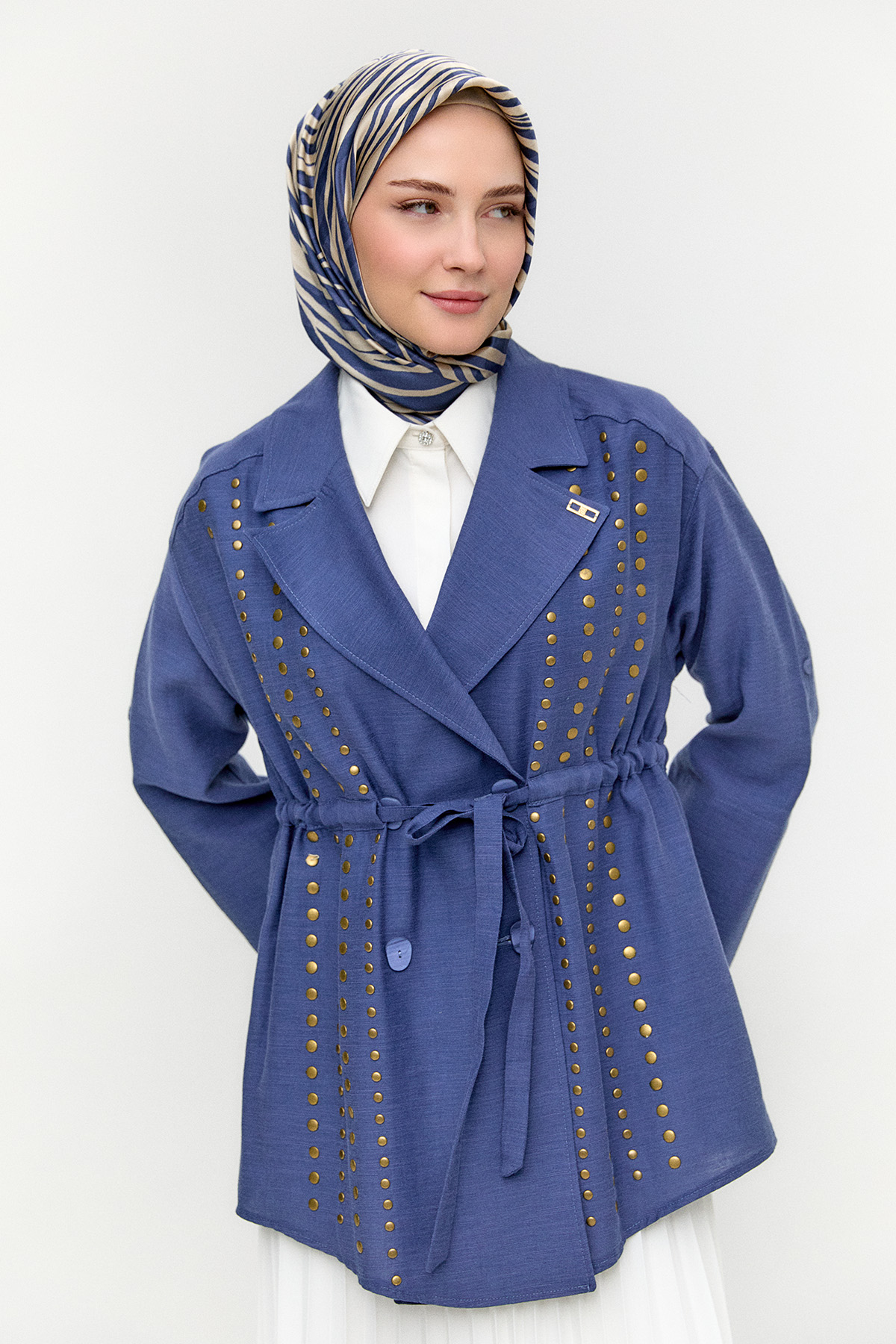 Metal Aksesuarlı Ceket, Tesettür Giyim