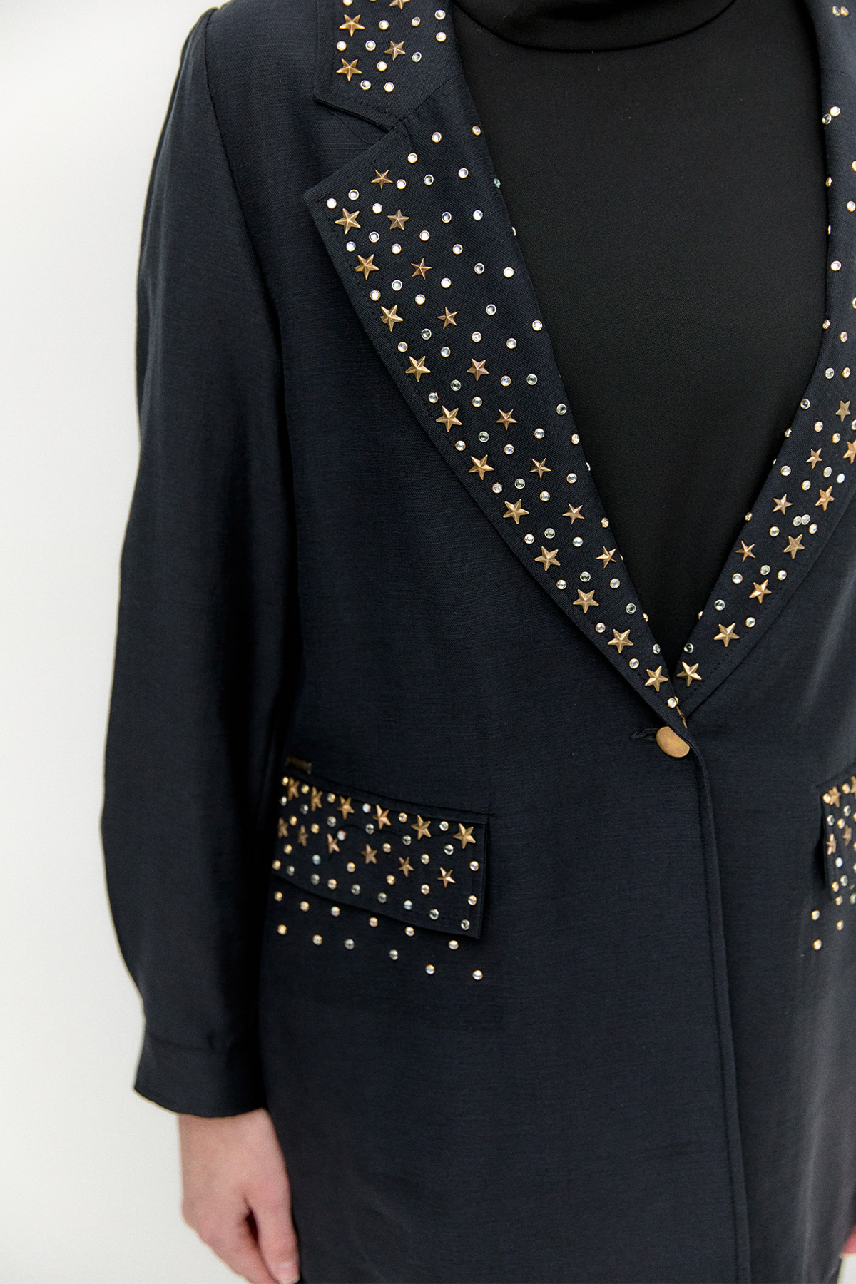 Taşlı Mono Kapamalı Ceket, Tesettür Giyim