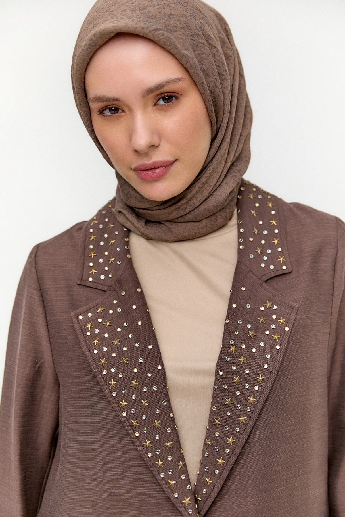 Taşlı Mono Kapamalı Ceket, Tesettür Giyim