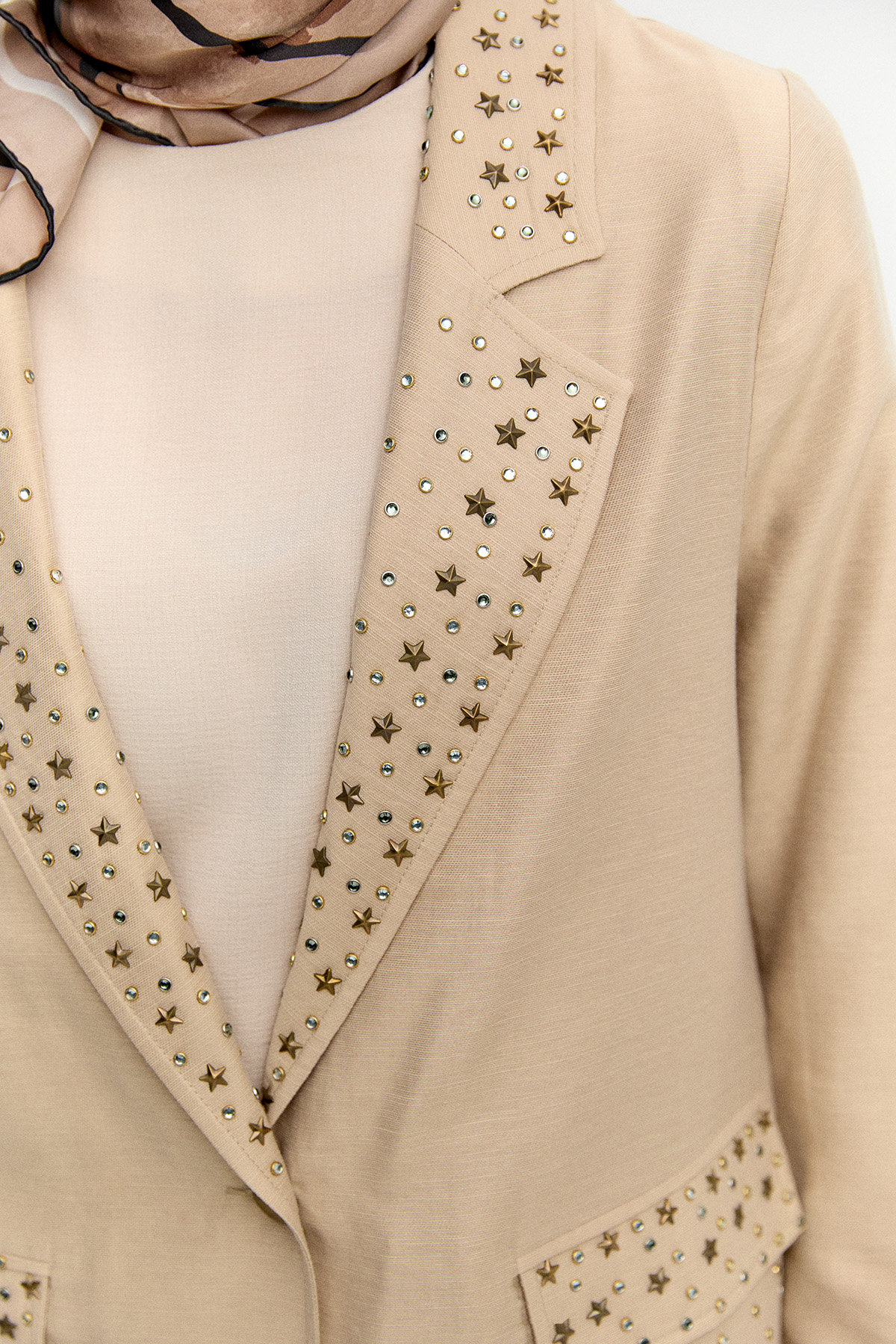 Taşlı Mono Kapamalı Ceket, Tesettür Giyim