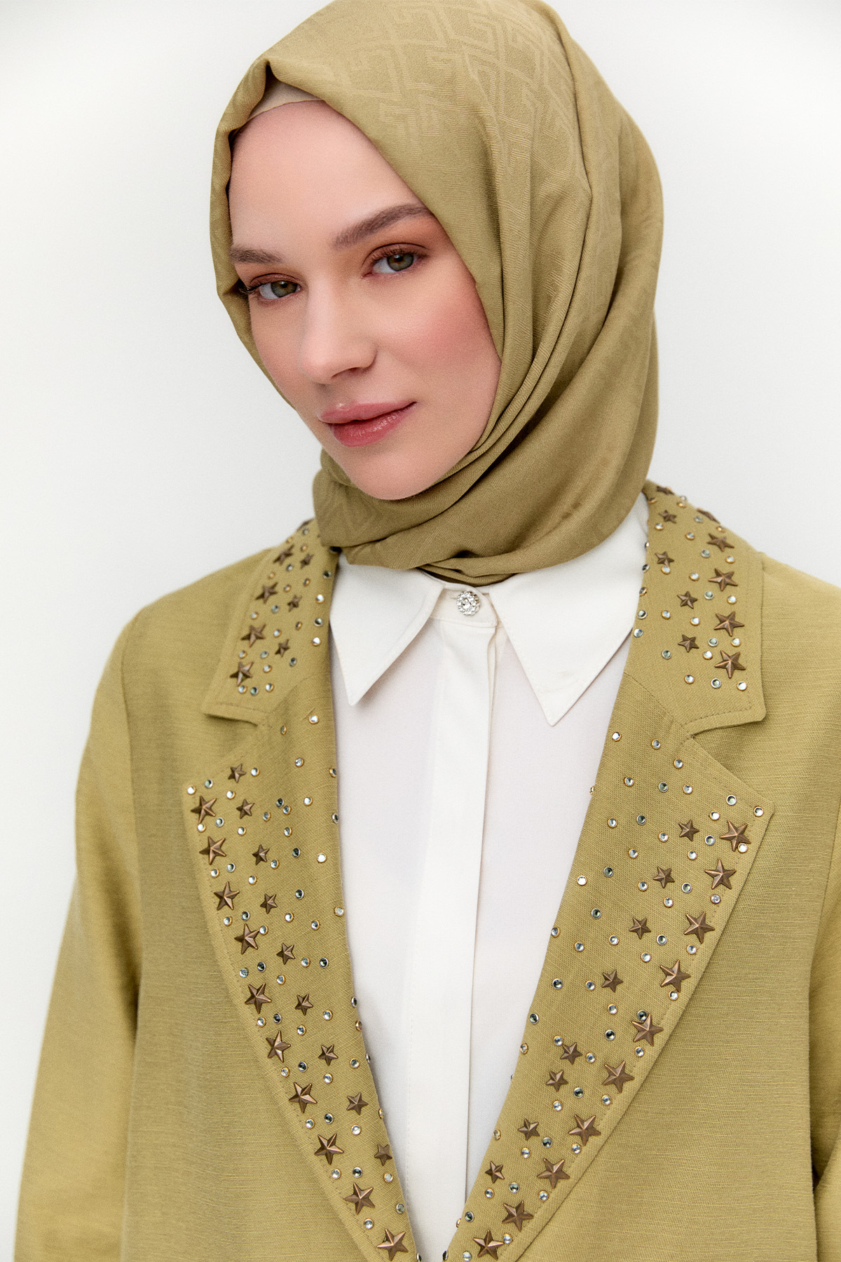Taşlı Mono Kapamalı Ceket, Tesettür Giyim