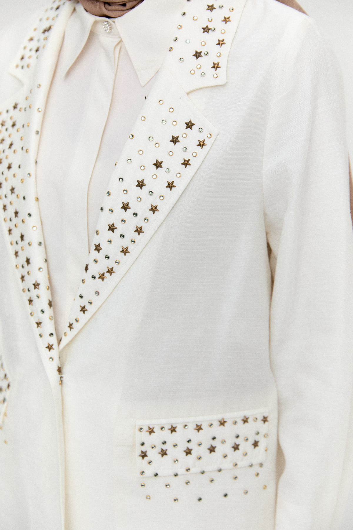 Taşlı Mono Kapamalı Ceket, Tesettür Giyim