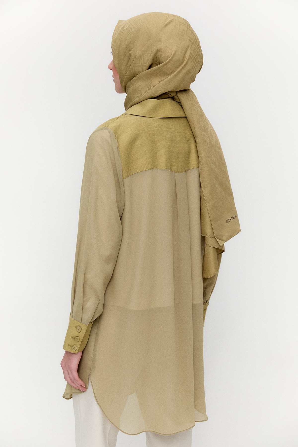 Kruvaze Şifon Detaylı Ceket, Tesettür Giyim