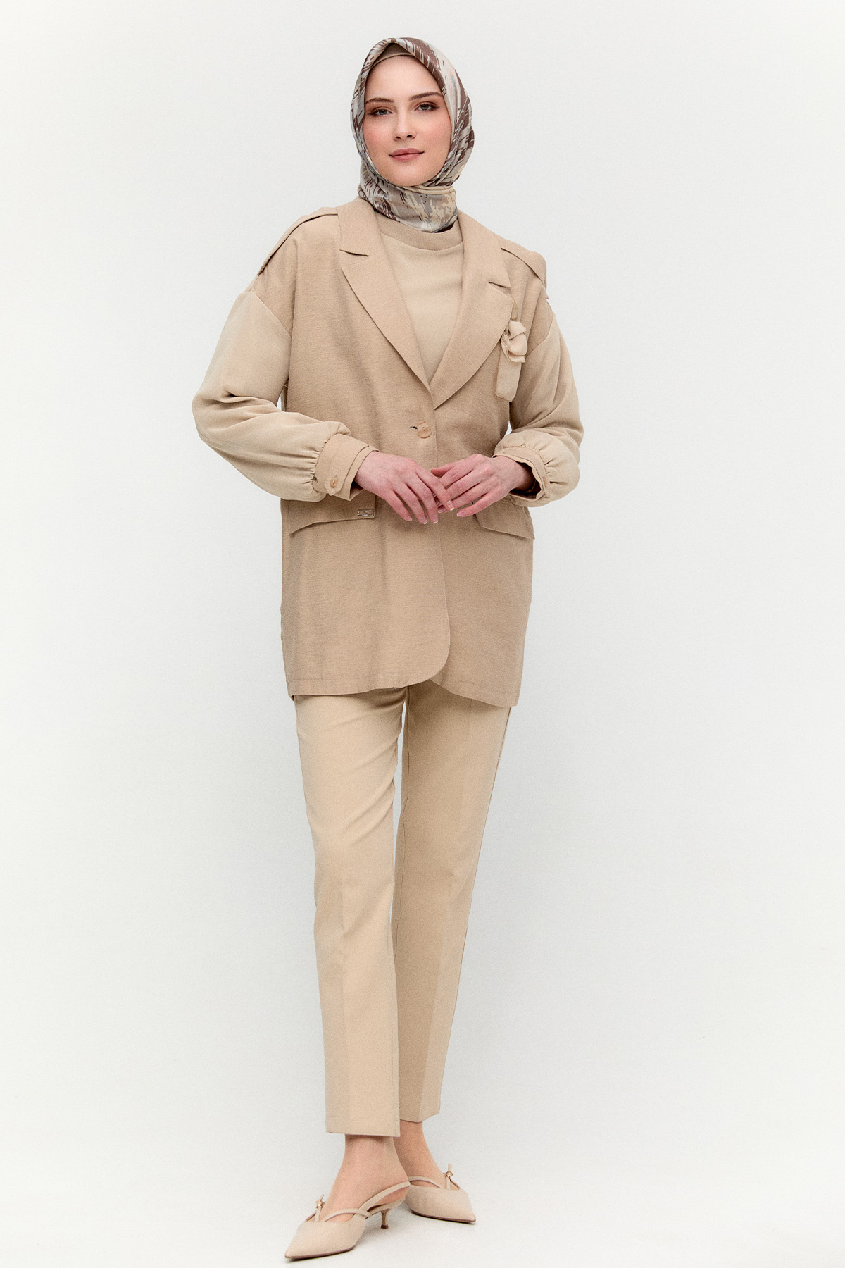 Şifon Kollu Ceket, Tesettür Giyim