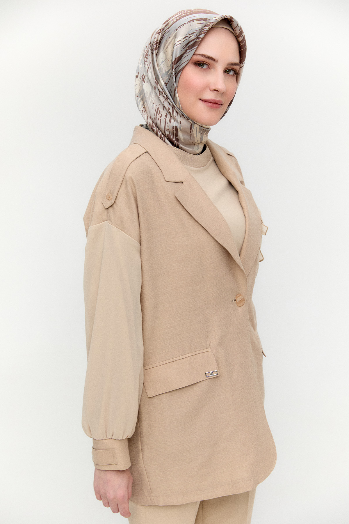 Şifon Kollu Ceket, Tesettür Giyim