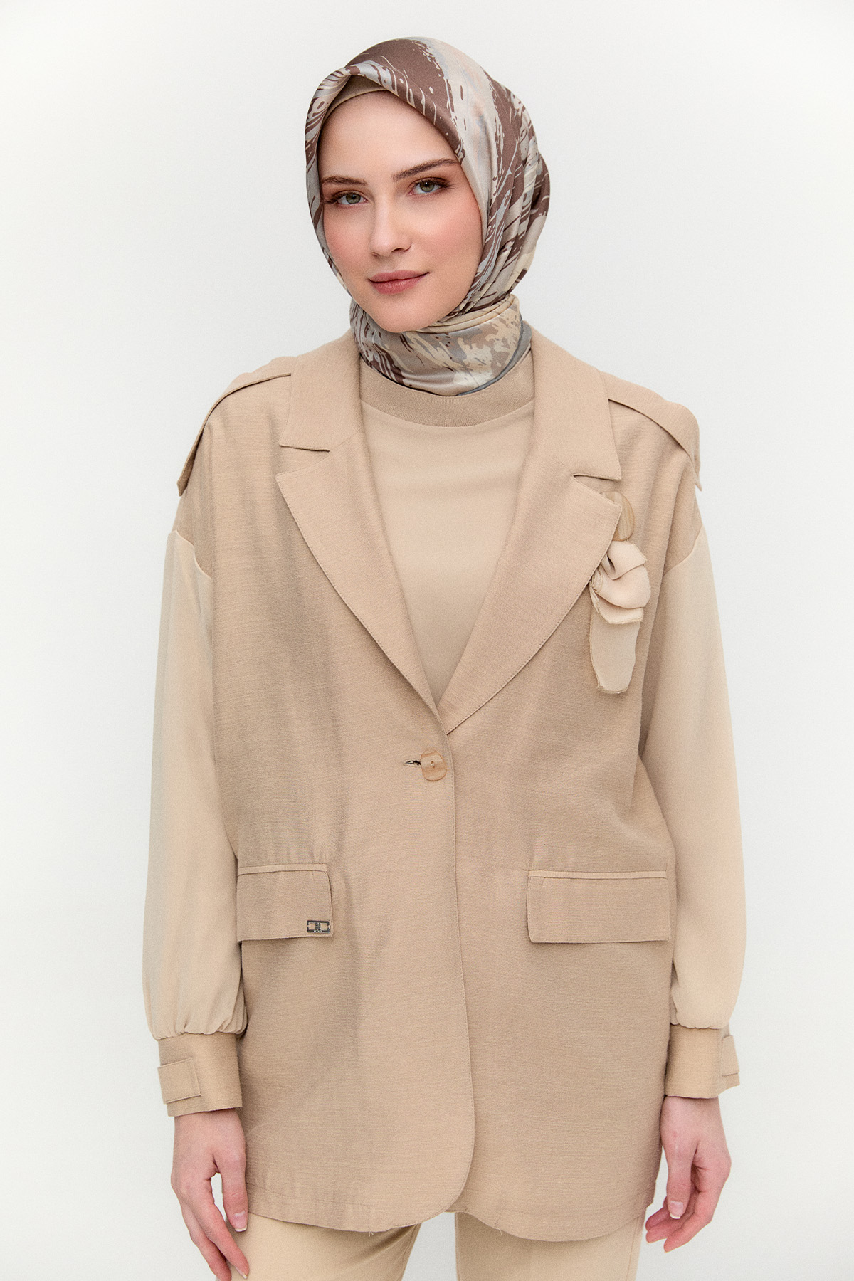 Şifon Kollu Ceket, Tesettür Giyim
