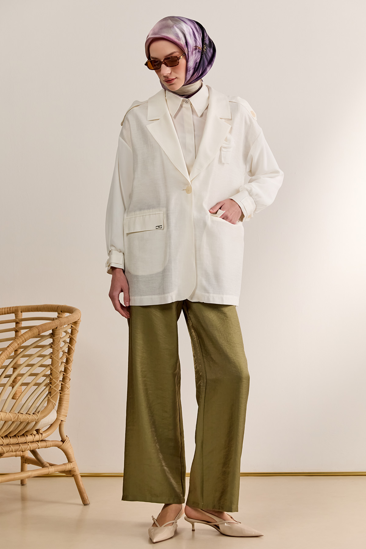 Şifon Kollu Ceket, Tesettür Giyim