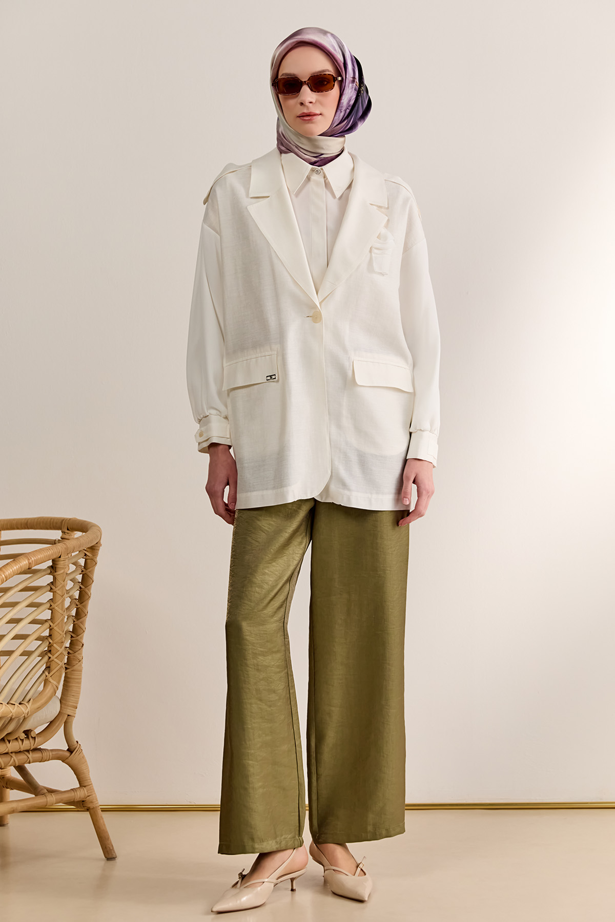 Şifon Kollu Ceket, Tesettür Giyim