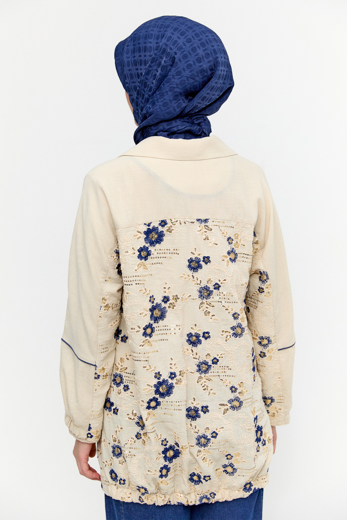 Çiçek Desenli Blazer Ceket, Tesettür Giyim