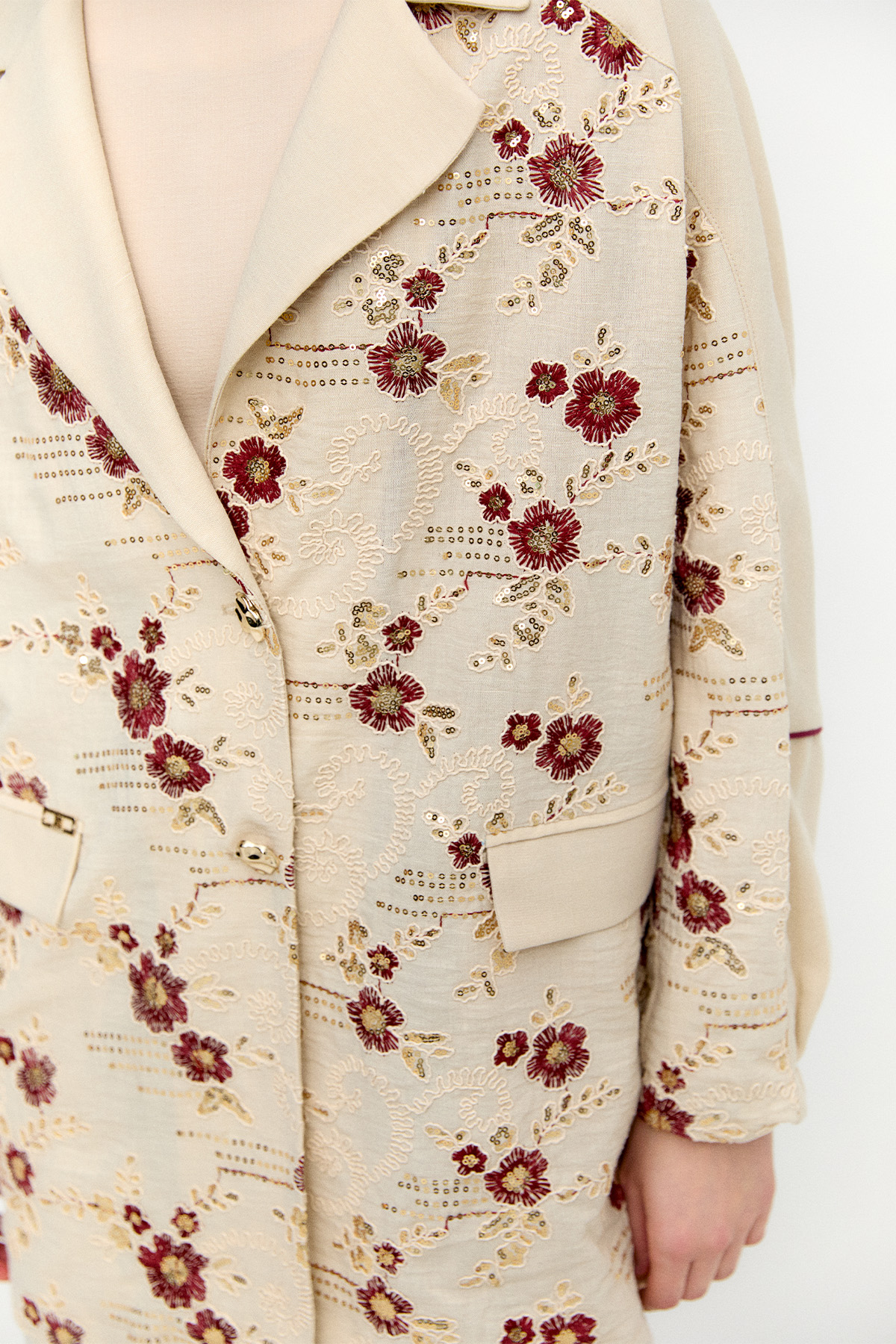 Çiçek Desenli Blazer Ceket, Tesettür Giyim