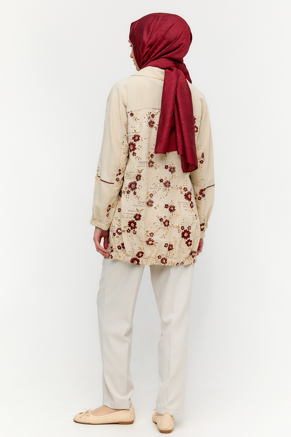 Çiçek Desenli Blazer Ceket, Tesettür Giyim