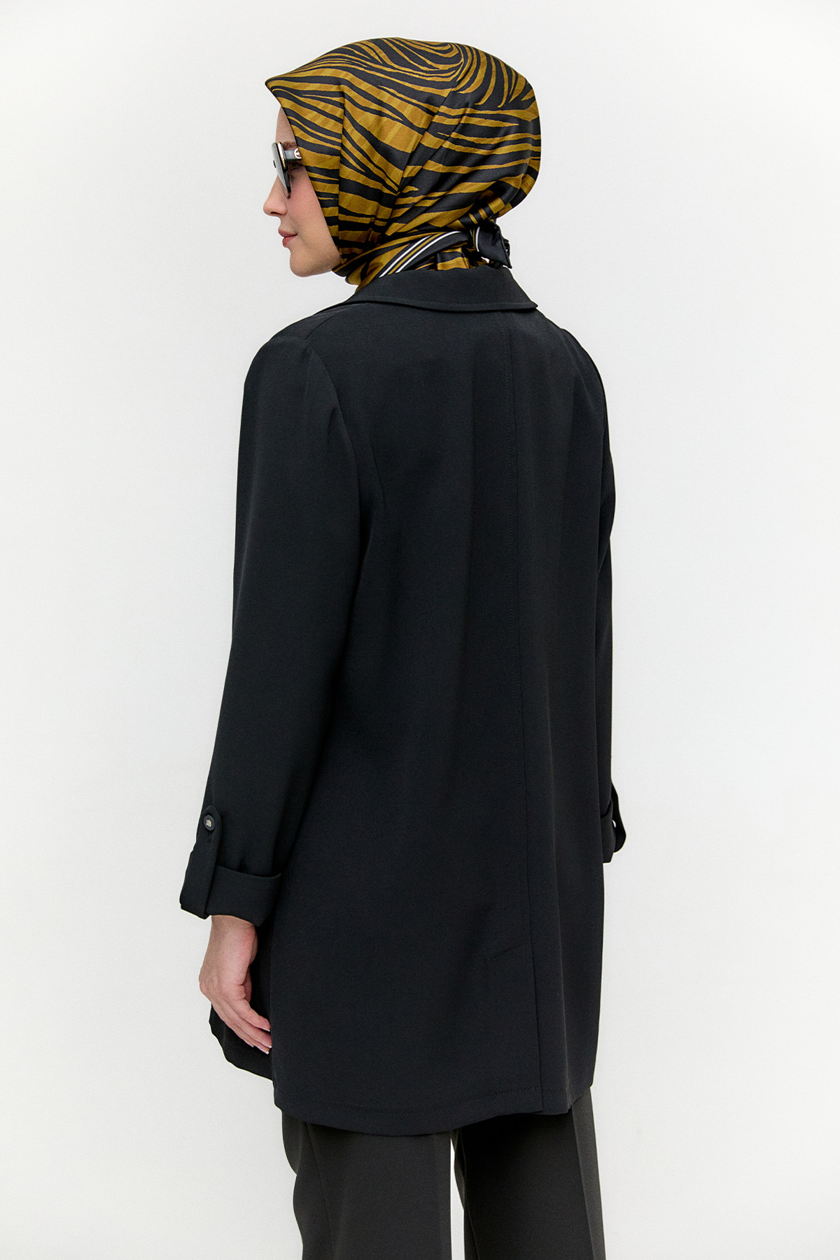 Çizgi Dokulu Krep Ceket, Tesettür Giyim