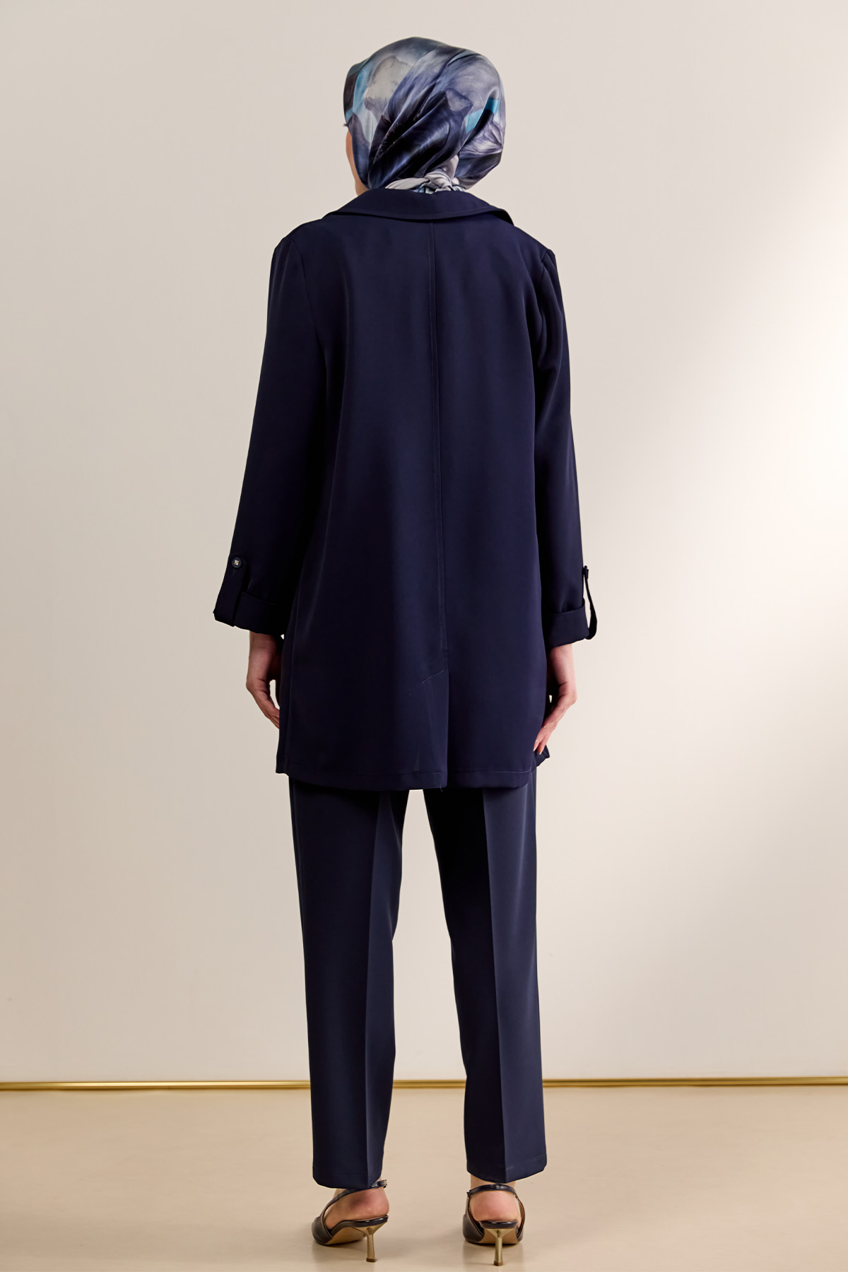 Çizgi Dokulu Krep Ceket, Tesettür Giyim