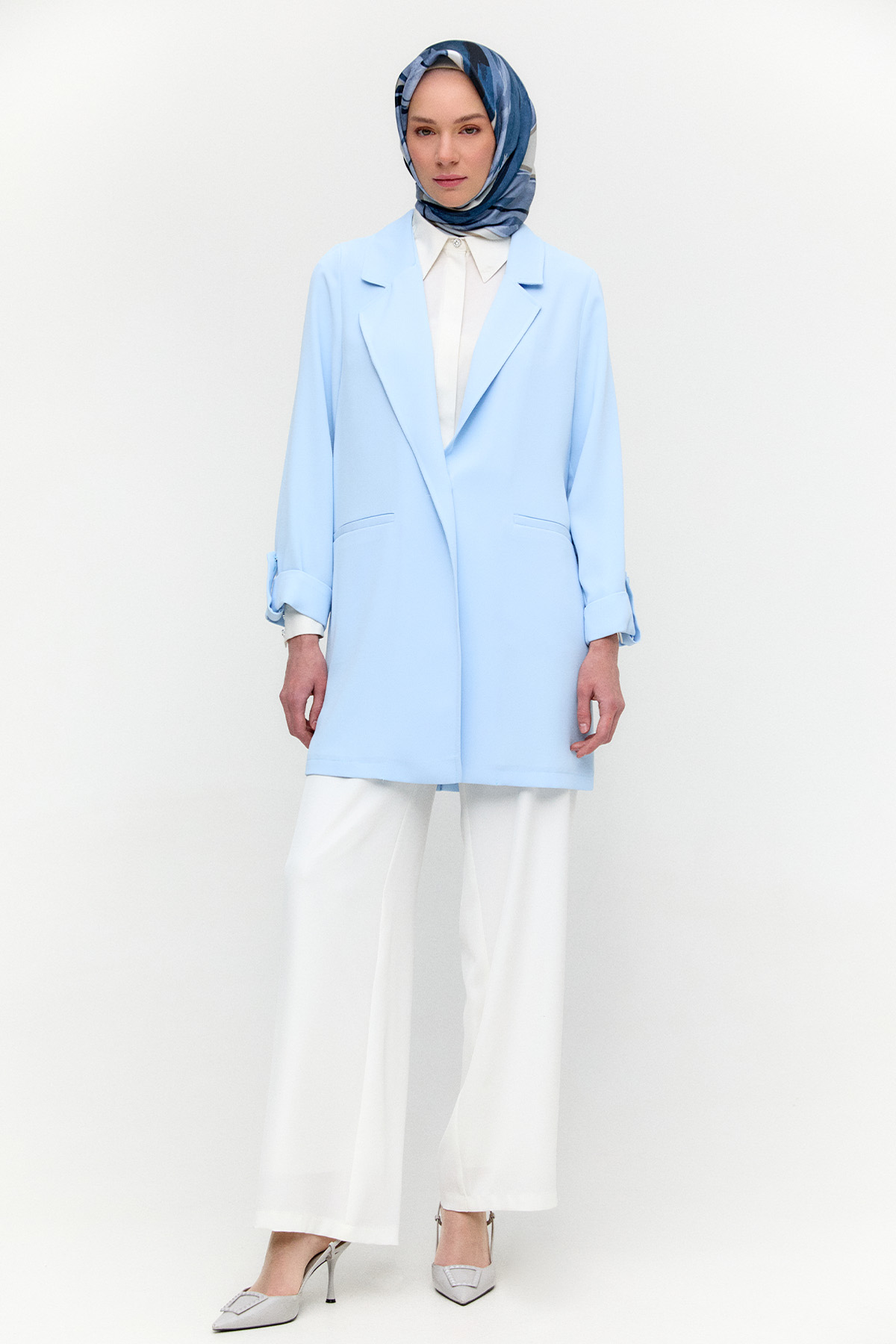 Çizgi Dokulu Krep Ceket, Tesettür Giyim