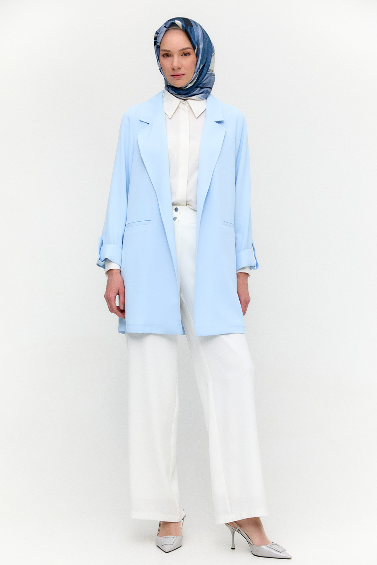 Çizgi Dokulu Krep Ceket, Tesettür Giyim