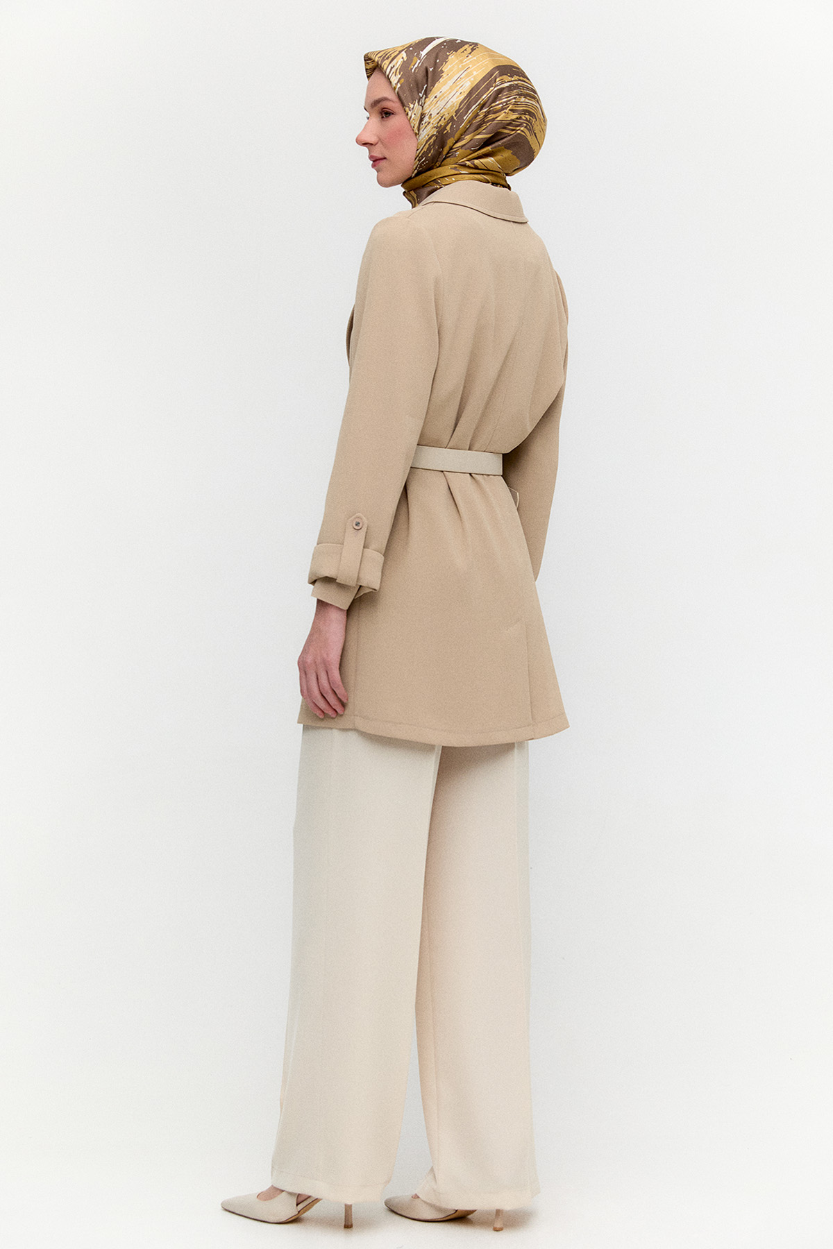 Çizgi Dokulu Krep Ceket, Tesettür Giyim