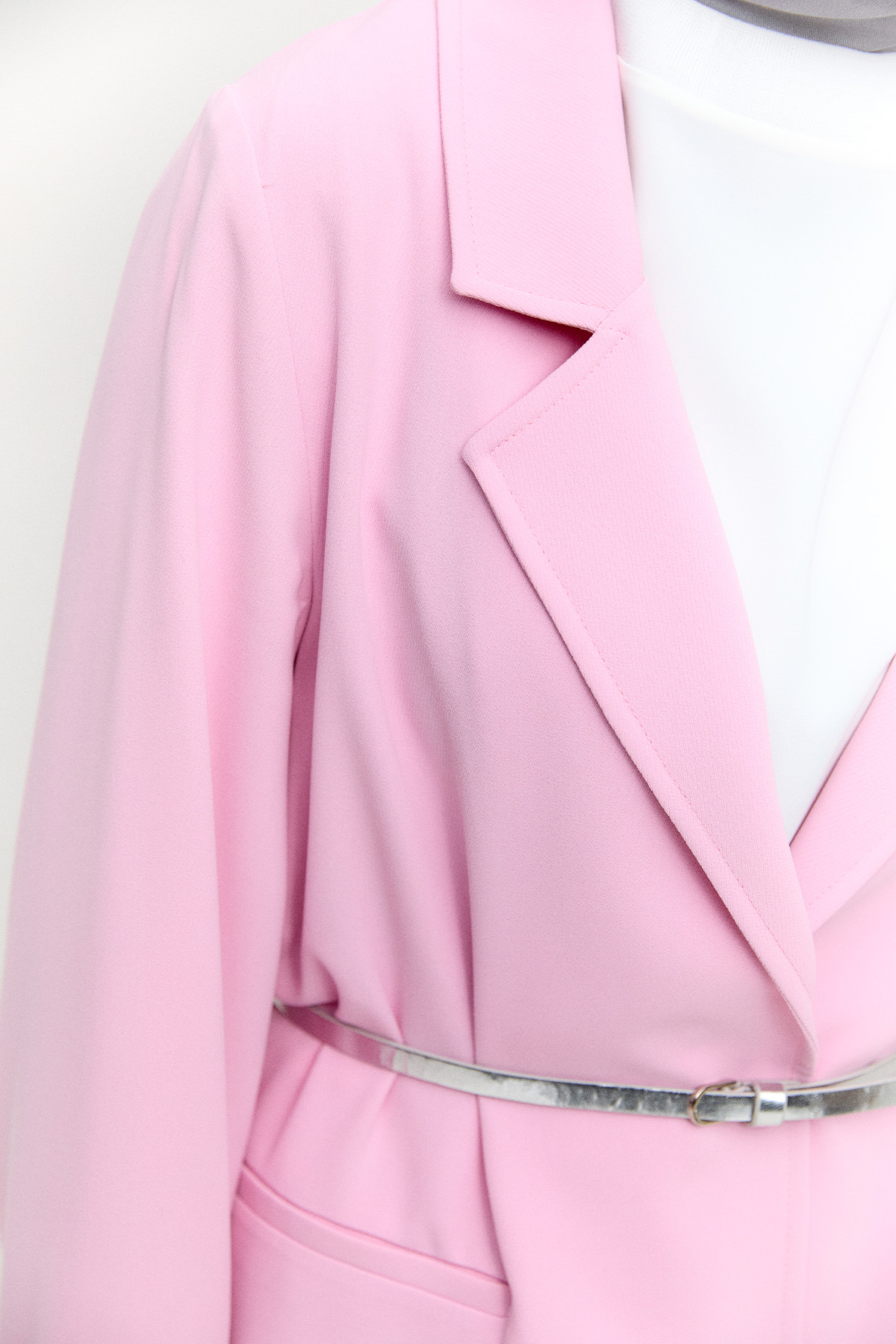 Çizgi Dokulu Krep Ceket, Tesettür Giyim