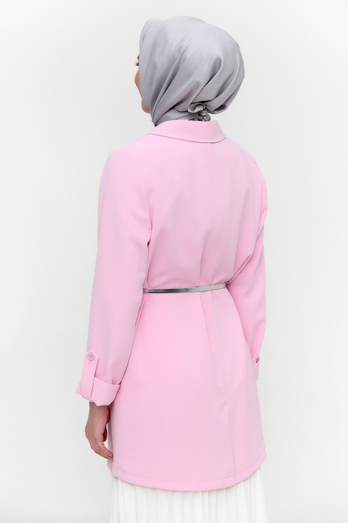 Çizgi Dokulu Krep Ceket, Tesettür Giyim